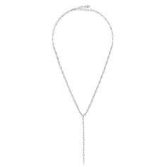 Design A gorgeous lariat decorated with marquis shapes. Wear it alone, or layer this piece with our choker chains to elongate this delicate look. Details & Dimensions - 3.00 carats- Adjustable 15" - 16" chain + 3 1/4" drop chain White Gold Lariat Chain Necklace, Elegant Figaro Lariat Chain Necklace, Elegant Figaro Chain Lariat Necklace, White Gold Lariat Necklace With Diamond Cut, Elegant Lariat Necklace With Cable Chain For Formal Occasions, White Gold Lariat Backdrop Necklace With Adjustable Chain, White Gold Diamond Cut Lariat Necklace, Elegant White Gold Lariat Chain Necklace, Elegant Lariat Chain Necklace With Paperclip Chain