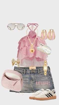 Copenhagen Girl, Girl Style Aesthetic, Jean Skirt Outfit, Spezial Shoes, Pink Flowy Top, Jean Skirt Outfits, Beauty Vibes, Adidas Spezial, Cute Preppy Outfits