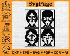 the beatles svg files are available for use in your design project or as part of an art project