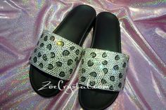 NEW Bling Bedazzled SANDALS SLIDES Slippers with Snow Leopard Print Fashinable Cool Shinny Sparkly Crystal Rhinestone Glitter #sandals #blingbling #bling #shinny #slides #slippers #summerstyle #powerpuffgirls #fashion #glitter #swarovski #rhinestones #crystals #diamonds #summertime #summerstyle #summer #jewelrydesign #jewelrymaking #jewelry #luxury #leopard #leopardprint Glamorous Sandals With Rhinestones And Round Toe, Glamorous Bling Open Toe Sandals, Rhinestone Flat Heel Sandals For Party, Summer Sandals With Bling And Round Toe, Party Sandals With Rhinestones And Flat Heel, Party Flat Heel Rhinestone Sandals, Closed Toe Synthetic Sandals With Rhinestones, Synthetic Closed Toe Sandals With Rhinestones, Party Flat Sandals With Bling