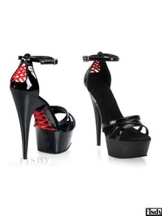 Fisdy - Womens High Heel Platform Sandals - Elegant Open Toe Ankle Strap Shoes for Pole Dance, Black Pole Dance Shoes, Black High Heel Sandals, Black Platform Sandals, Designer High Heels, Ankle Strap High Heels, High Heel Platform, Ankle Wrap Sandals, Pole Dance, Corset Style