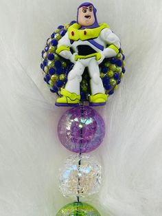 Buzz Lightyear retractable badge reel, Toy story badge reel. Bubblegum Beads, Buzz Lightyear, Retractable Badge Reel, Purple And Green, Badge Holders Lanyard, Crochet Doilies, Badge Holders, Badge Reel, Toy Story