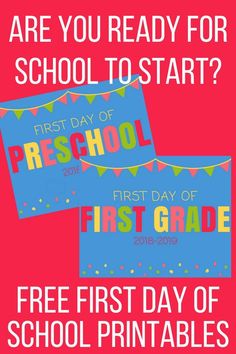 the first day of school printables are available for pre - school students to use