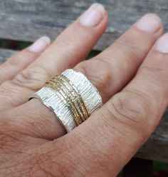 Spinner Ring Silver And Gold Wide Wedding Ring | Etsy Wide Wedding Rings, Wide Silver Ring, Wide Wedding Bands, Shiny Rings, Mixed Metal Rings, Stackable Rings Silver, Spinner Rings, Silver Charm Bracelet, Etsy Gold Ring