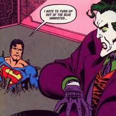 the joker and superman are talking to each other