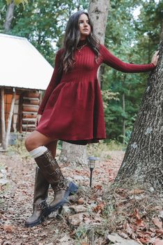 Adding the cutesy to cabin, that's exactly what these dresses are gving!! Long sleeve sweater mini dress, high neck, bubble style bottom, not lined Material is Nylon Hang to dry Model is 5'7 wearing a small SHOP THE LOOK Small Medium Large Length 33" 34" 35" Bust 14.5" 15.5" 16.5" Wedding Guest Romper, Party Bottoms, Sweater Mini Dress, Bubble Style, Dress High Neck, Amazing Lace, Moto Style, Style Boots, Eclectic Fashion