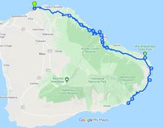 a map showing the route from kaua'i to waiki point on the big island