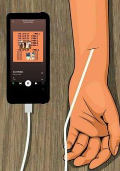 a hand is plugged into an mp3 player