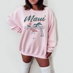 Maui Sweatshirt Beachy Sweatshirt Hawaii Crewneck Hawaii Sweatshirt Preppy Sweatshirt Coconut Girl Aesthetic Sweatshirt Maui Shirt Ideal for any situation, a unisex heavy blend crewneck sweatshirt is pure comfort. These garments are made from polyester and cotton. This combination helps designs come out looking fresh and beautiful. The collar is ribbed knit, so it retains its shape even after washing. There are no itchy side seams on these sweaters. .: 50% Cotton 50% Polyester .: Medium-heavy fa Maui Sweatshirt, Beachy Sweatshirt, Hawaii Crewneck, Florida Sweatshirt, Crewneck Aesthetic, Hawaii Sweatshirt, Sweatshirt Preppy, Aesthetic Crewneck, Preppy Sweatshirts