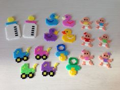 there are many different items made out of perler beads