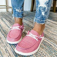 Pink Canvas Slip-on Shoes These are True To Size! Heels Patterns, Leopard Print Fabric, Casual Slip On Shoes, Canvas Slip On Shoes, Deck Shoes, Lace Up Flats, Vintage Casual, Lace Up Heels, Fashion Flats