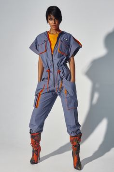 OYSTER_BL / jumpsuit Futuristic Costume, Sci Fi Costume, Techwear Fashion, Cyberpunk Fashion, Fashion 101, Playsuit Romper, Jumpsuit Fashion, Urban Fashion, Jumpsuit Dress