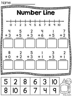 a number line worksheet with numbers on it