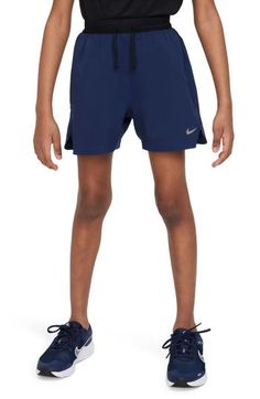 Lightweight and durable, these play-ready shorts move sweat away from your kiddo's skin to keep them dry and comfortable no matter what the activity. 4" inseam; 20" leg opening; 11" front rise; 14" back rise (size medium) Elastic/drawstring waist Dri-FIT moisture-wicking technology 100% polyester Machine wash, dry flat Imported Sporty Swim Trunks With Built-in Shorts For Play, Sporty Bottoms With Built-in Shorts For Playwear, Nike Moisture-wicking Short Swim Trunks, Nike Moisture-wicking Swim Trunks, Nike Sporty Short Swim Trunks, Nike Athletic Shorts With Elastic Waistband For Jogging, Nike Sporty Swim Trunks, Sporty Nike Swim Trunks With Built-in Shorts, Nike Short Swim Trunks For Sports