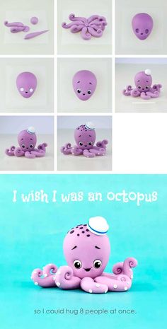 an octopus toy is shown with instructions to make it