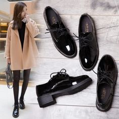 Trendy Lace Up Black Leather Shoes on Luulla Work Place, Traditional Attire, Modern Trend, Black Leather Shoes, International Fashion, Boat Shoes, Leather Shoes, Chelsea Boots, Trendy Fashion