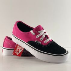 Vans Authentic Pro Black/Magenta Shoes New With Box. The Men's Authentic Shoes By Vans Has A Simple Low Top - Lace-Up Canvas Upper With Metal Eyelets Vans Flag Label And Vans Original Waffle Outsole. Pricing Won’t Be Discussed In Comments, Please Use Offer Button If Interested. No Trades. Pink Canvas Shoes For Streetwear With Round Toe, Pink Canvas Shoes With Round Toe For Streetwear, Pink Skate Shoes With Vulcanized Sole, Pink Low-top Skate Shoes For Skateboarding, Pink Vulcanized Sole Sneakers For Skateboarding, Pink Round Toe Sneakers For Skateboarding, Pink Vulcanized Sole Skate Shoes, Pink Vulcanized Sneakers For Skateboarding, Pink Sneakers For Skateboarding