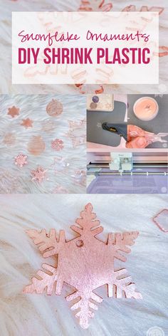 snowflake magnets are used to make this diy shrink plastic snowflake