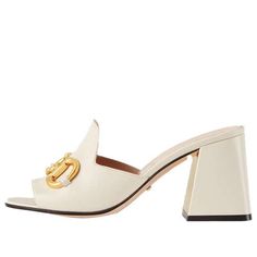 (WMNS) Gucci Slide Sandal With Horsebit 'White Leather' 655412-BKO00-9022 (SNKR/Casual/Women's) Gucci Slide, Stylish Sneakers, Slide Sandals, White Leather, Perfect Pair, Your Perfect, Casual Women, Gucci, Sandals