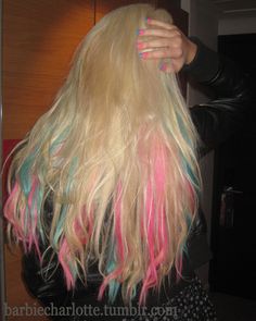 My little pony hair :) Blue And Pink Highlights, Pink Hair Streaks, Blue And Pink Hair, Cotton Candy Hair, Pink Blonde Hair, Candy Hair, Dyed Hair Inspiration