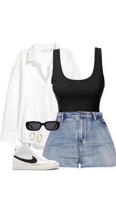 Outfit Inspo Casual, Casual Day Outfits, Causual Outfits, Baggy Pants, Cute Everyday Outfits, Cute Simple Outfits, Summer Fashion Outfits, Casual Style Outfits, Lookbook Outfits