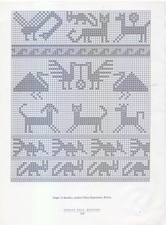 a cross stitch pattern with animals on it