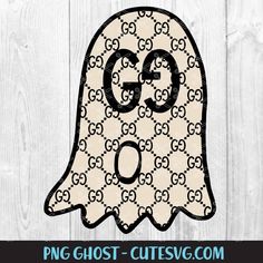 a ghost with the word gg on it