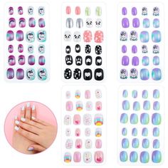 Fake Nails For School, Kids Fake Nails, Fake Nails For Kids, Kids Nail Designs, Nail Art For Kids, Halloween Beauty, Bookmarks Kids, Nails For Kids