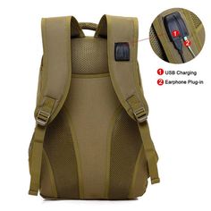 Material:  Nylon  
  Backpacks Type:  Softback  
  Function:  Travel Backpack,Mountaineering Backpacks,Camouflage Pack Schoolbag  
  Gender:  Unisex  
  Size:  50*31*15 cm(H*L*W)  
  Material :  High Quality Oxford Nylon Khaki Large Capacity Backpack For Outdoor Activities, Khaki Rectangular Backpack For Outdoor Activities, Functional Khaki Nylon Backpack, Durable Khaki Backpack For Camping, Durable Khaki Backpack For Hiking, Khaki Nylon Backpack For Hiking, Khaki Military Backpack For Outdoor Activities, Standard Khaki Backpack For Camping, Khaki Standard Backpack For Camping