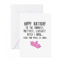 a birthday card with a pink crown on it