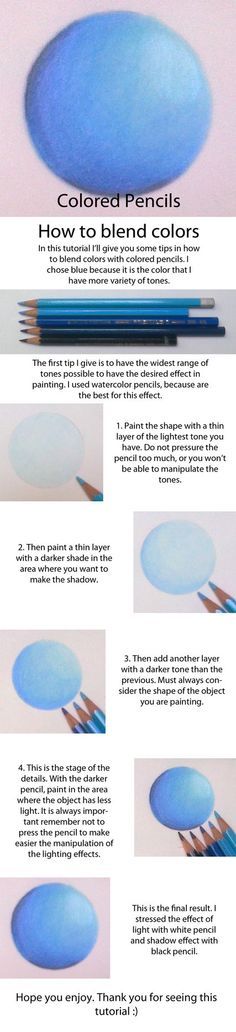 the instructions for how to use colored pencils