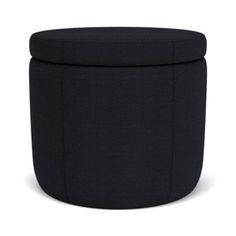 the black ottoman is shown on a white background