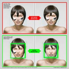 a woman's face is shown with four different angles to show how it looks like