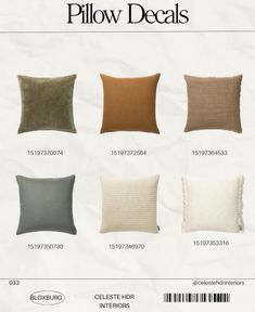 pillows with different colors and sizes are shown in this advertisement for the pillow company's website