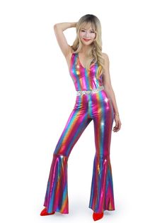 PRICES MAY VARY. Disco Costumes For Women with Eye-catching Design.Stand out on the dance floor with the bold and colorful design of this disco jumpsuit. Its shimmering fabric and retro patterns are sure to turn heads and make a statement at any costume party or themed event. 70s Costume For Women: Embrace the disco era with this costume inspired by the iconic fashion of the 1970s. It captures the essence of the disco era, allowing wearers to step back in time and relive the vibrant and energeti Womens Disco Costume, 70s Fashion Disco Parties, Neon Halloween Costume, Disco Outfit 70s, Disco Costume For Women, 70s Fashion Disco, Disco Look, Disco Jumpsuit, 70s Costume