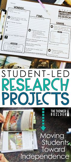 the student's research project is shown with text and pictures for each section in this book