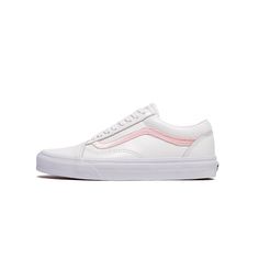 White / Pink Shoes Leather and textile upper Supportive padded collars Signature rubber waffle outsoles SKU: VN0A38G19XL... Spring Sporty Flat Skate Shoes, Spring Skate Shoes With Contrast Sole And Round Toe, Synthetic Low-top Skate Shoes For Spring, Spring Low-top Synthetic Skate Shoes, Spring Synthetic Low-top Skate Shoes, Spring Skate Shoes With Round Toe For Sports, Spring Synthetic Skate Shoes With Rubber Sole, Spring Lace-up Skate Shoes With Cushioned Footbed, Synthetic Canvas Shoes For Sports In Spring