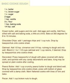 a recipe for making cookies in the kitchen