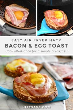 bacon and egg toast in an air fryer