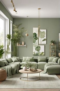 1. Interior Design Inspiration
2. Modern Living Spaces
3. Serene Home Decor
4. Green Room Makeover Green Living Room Color Scheme, Living Room Design Green, Sage Living Room, Green Living Room Ideas, Sage Green Living Room, Green Sofa Living Room, Living Arrangements