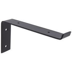 a black metal shelf bracket on a white background