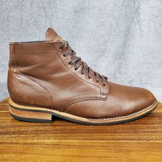 Thursday Boots Men's Us 11.5 Brown Leather Lace Up Ankle Shoes Are 29 Cm Which Equates To An 11.5 Us Length For Thursday Boots. 44.5 Eu 10.5 Uk. Boots Have Scuffing/Scraping Over Parts Of The Uppers And Tread Wear/Heel Drag. Please See Pictures For Closeups And Message Me With Any Questions, Thank You! Rugged Martin Boots With Leather Sole And Moc Toe, Brown Leather Martin Boots With Plain Toe, High-top Leather Martin Boots With Leather Sole, Rugged Martin Boots With Leather Sole And Plain Toe, Ankle-high Leather Martin Boots With Leather Sole, Brown Oiled Leather Lace-up Boots With Round Toe, Lace-up Leather Moto Boots With Leather Sole, Leather Ankle-high Martin Boots With Rubber Sole, Brown Business Martin Boots With Plain Toe