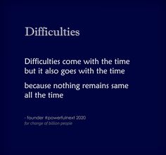 a blue background with the words difficultities