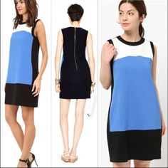 Brand New With Tags. Color-Block Minimalist Shift With Wide Swipe Of Ocean Blue On The Front. Blue- And- White Color Blocking Gives A Serenity Over A Easy Shift Dress Framed With Black Trim, Hem & Back. Sleeveless, Side Seam Pockets. Fully Lined. Exposed Gold Toned Back Zipper. Size 00, Fits Like Xs But Is Also A Bit Oversized So Could Fit Larger As Well. Box A. Blue Fitted Mod Mini Dress, Kate Spade Fitted Mini Dress, Blue Color Block Dress For Work, Fitted Blue Color Block Dress, Toned Back, Dress Polkadot, Color Block Shift Dress, White Shift Dresses, Kate Spade Dress