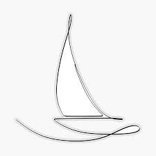 a drawing of a sailboat on a white background with black lines in the foreground