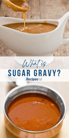 pouring sugar gravy on different containers Dessert Toppings, Southern Cooking, Southern Comfort, Secret Ingredient