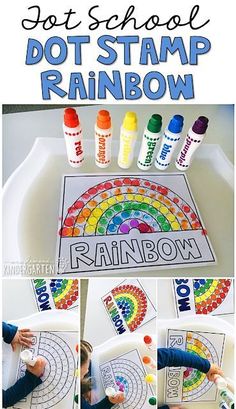 this rainbow dot stamp is so cute and easy to make