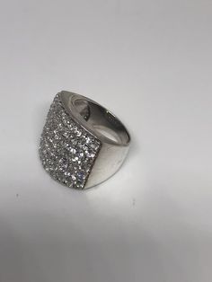 Vintage white sapphire ring Pave set 925 Sterling Silver Setting Size 6 or 9 Can be resized, my jeweler charges $10-$20 All rings are shipped free in the US in a nice gift box. Check out our over a THOUSAND great reviews Engraving is $4 per letter and is not always perfect depending on the piece. It can take a few days if the jeweler is busy. This is payable to Paypal Judithsltd@gmail.com Modern Sparkling Cubic Zirconia Rings, Dazzling Pave Set Crystal Ring As Gift, Sparkling White Gold Ring Perfect As A Gift, Sparkling White Gold Ring As A Gift, Sparkling White Gold Ring Perfect For Gifts, Sparkling White Gold Ring For Gift, Modern Sparkling Jewelry For Formal Occasions, Formal Sparkling White Gold Ring, Sparkling Silver Ring As A Gift