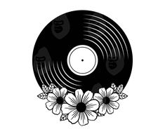 a vinyl record with flowers on it