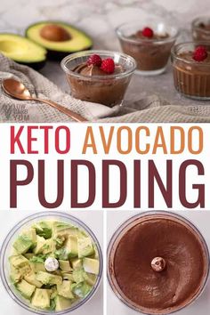 the keto avocado pudding recipe is ready to be eaten and served in small bowls